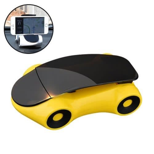 Sports Car Shape 360 Rotation Mobile Phone Holder For Car Dashboard And Desktop - Yellow