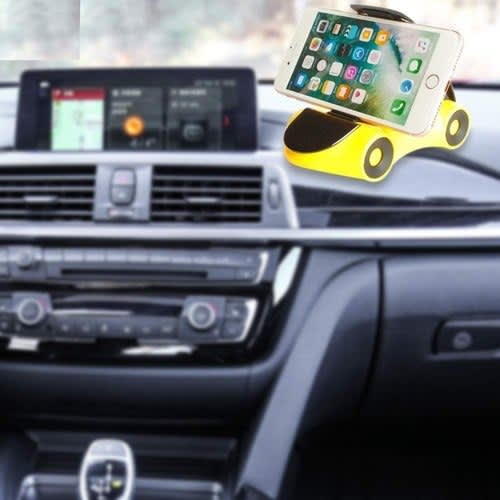 Sports Car Shape 360 Rotation Mobile Phone Holder For Car Dashboard And Desktop - Yellow