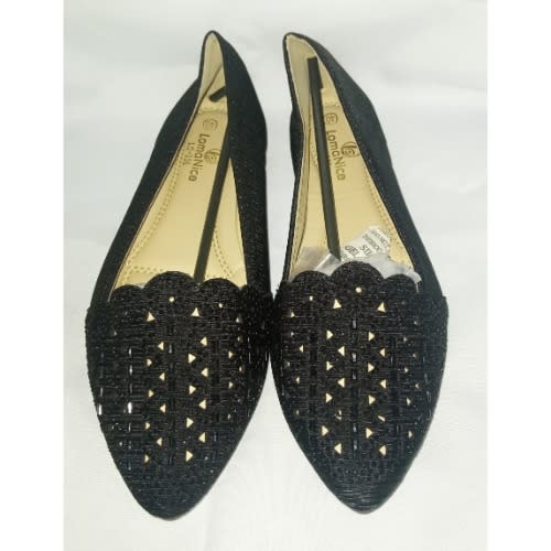 Perforated Flat Slip On - Black