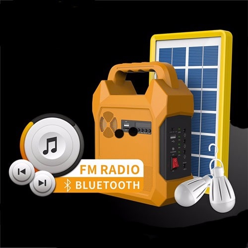 Portable Solar Lighting System with Mobile Charger & Audio Input