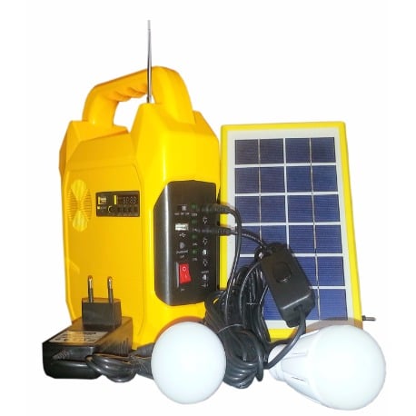 Portable Solar Lighting System with Mobile Charger & Audio Input