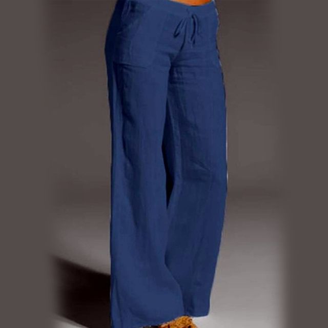 Summer Oversized Wide Leg Women Vintage Cotton Linen Palazzo Hot Pants