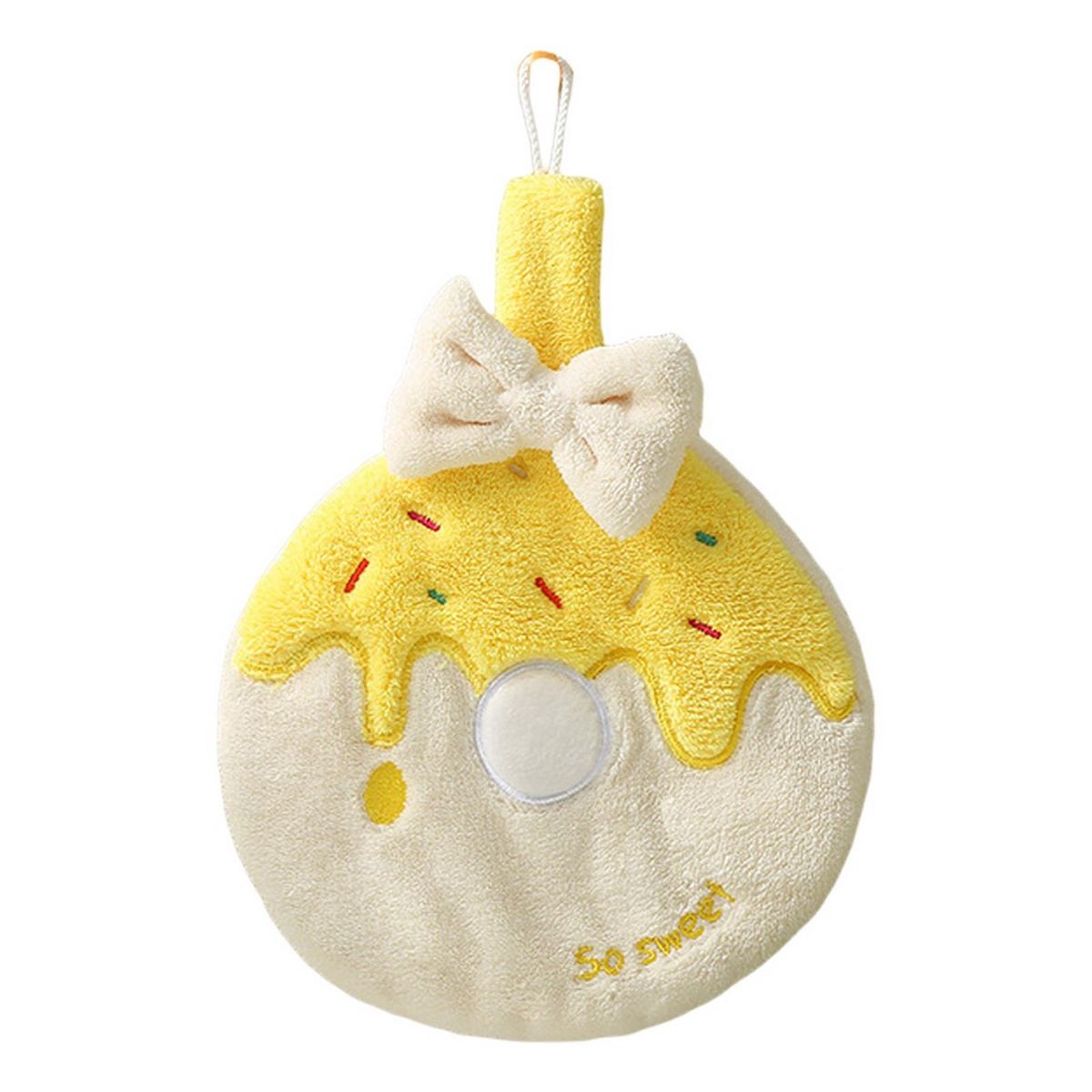 Fleece Towel Kitchen Bathroom Cartoon Hand Towel Yellow