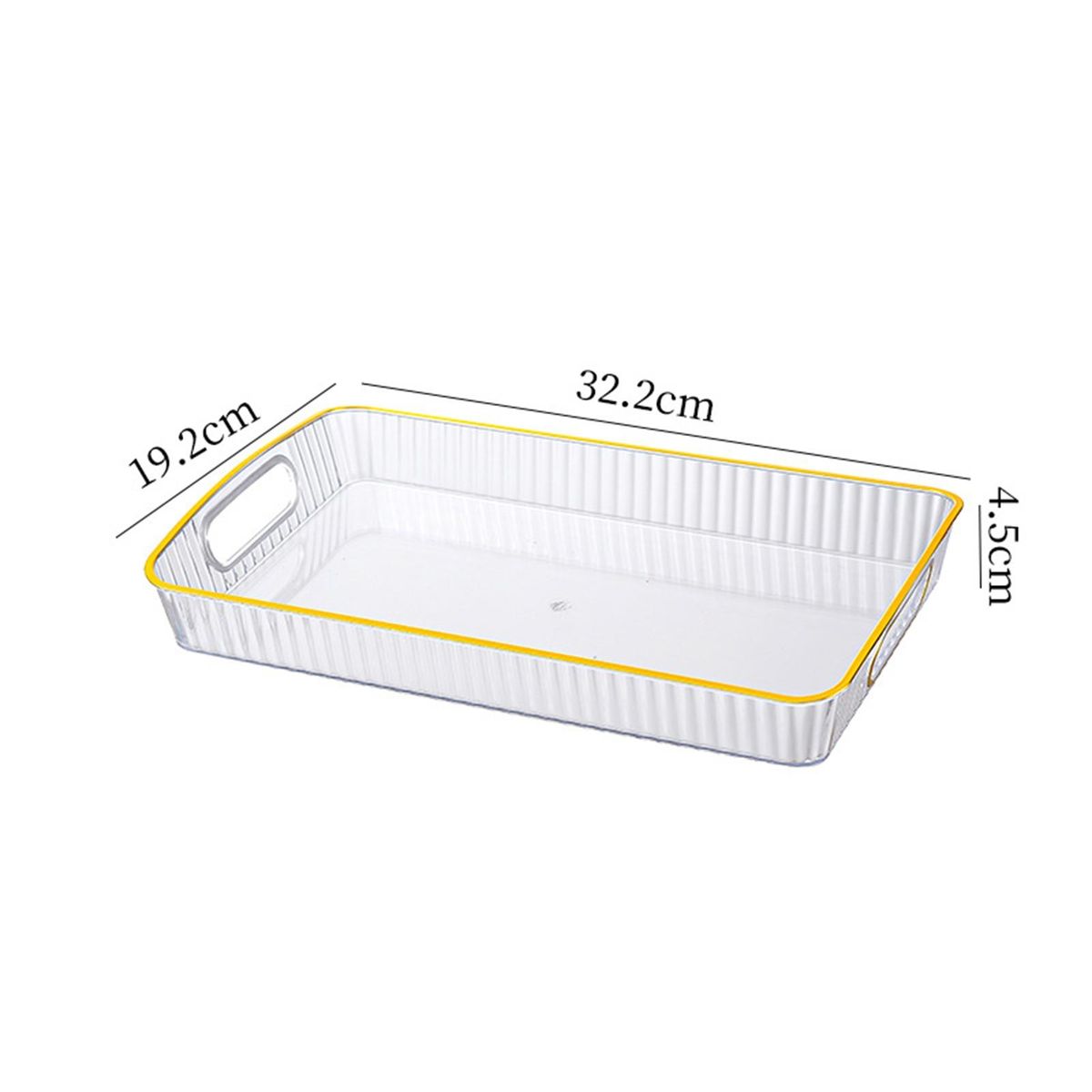 Non-slip Base Tray Transparent Thickened Serving Tray with for Tea White