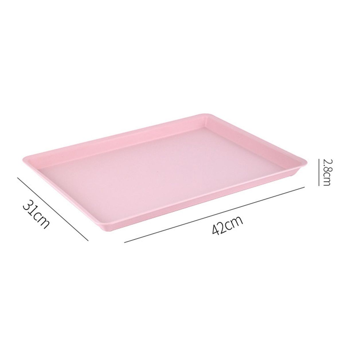 Reusable Plastic Tray Capacity Non-slip Food Tray Bpa for Fruit Pink