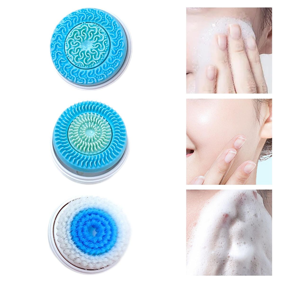 Facial Cleansing Brush Massager Head Face  For Powered Blue