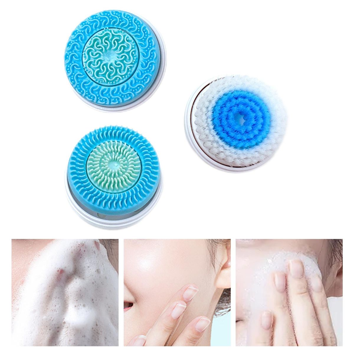 Facial Cleansing Brush Massager Head Face  For Powered Blue