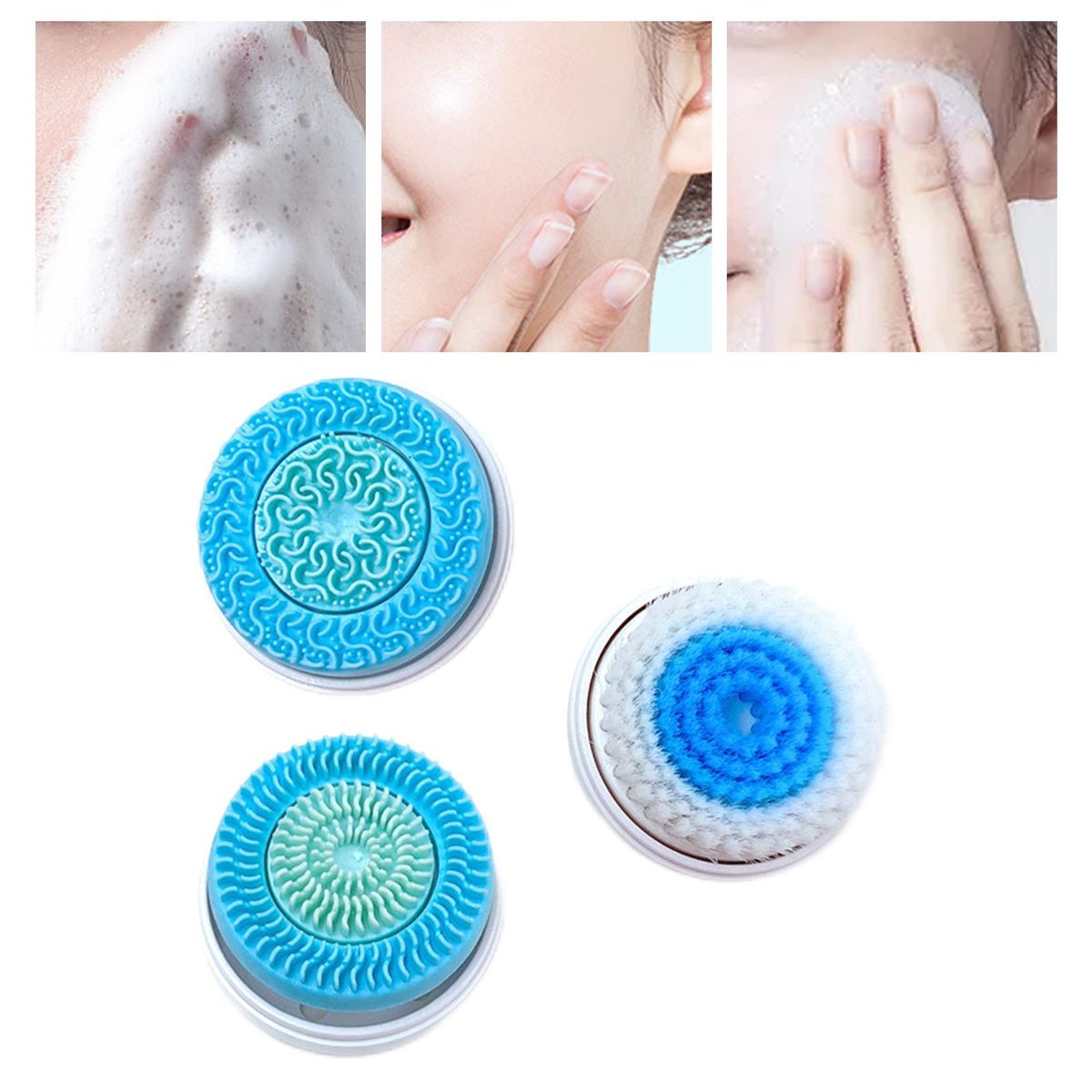 Facial Cleansing Brush Massager Head Face  For Powered Blue