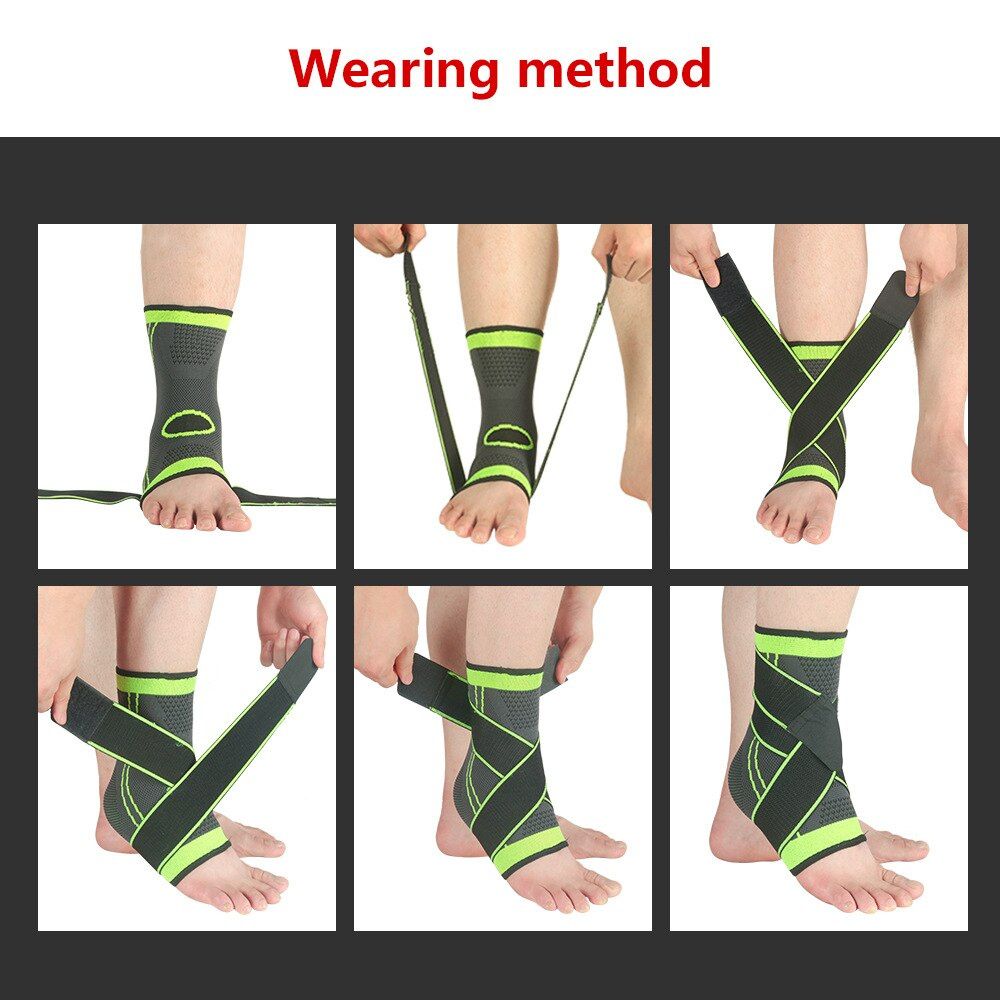 Blue Ankle Protective Padding Sports Pressure Strap Fitness
