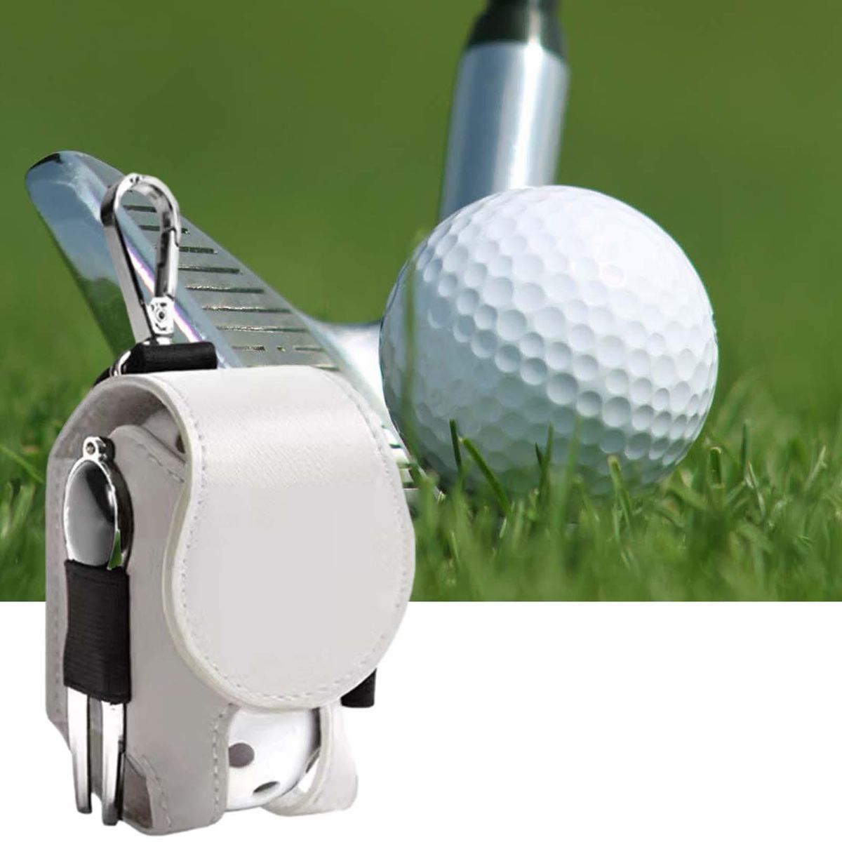 Golf Ball Waist Bag Golf Ball Waist Bag Holder Storage Pouch White
