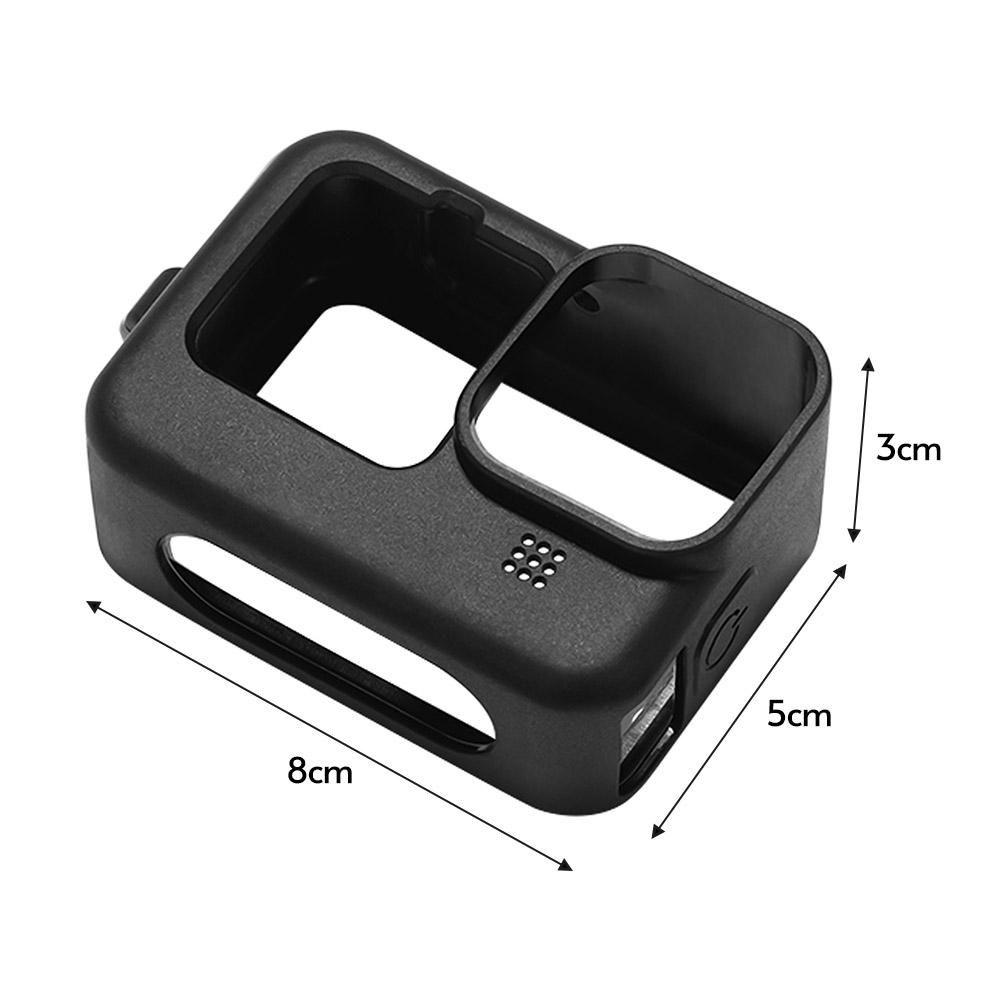 Action Camera Cage Silicone Protective Case Photography Accessory with Lens Cover Hand Rope Replacement for GoPro Hero 9 Black