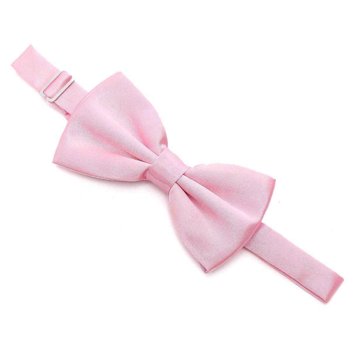 Mens Clip-on Suspenders Elastic Adjustable Y-Back Braces With Bow Tie Suit Set Pink