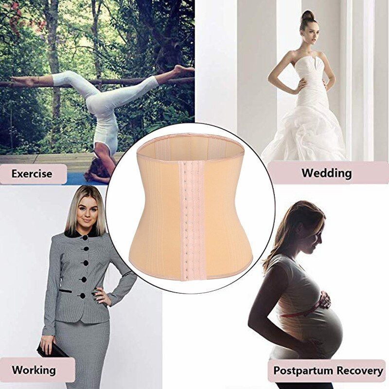 16 Bones Shapewear Waist Nipper Firm Control Perfectly Curvy Firm Control Strapless Waist Cincher Tummy Waist Seamless(#Black)
