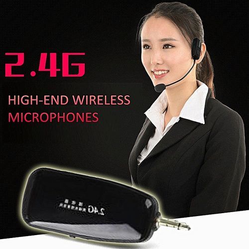 T600 2.4G Wireless Headset Microphone And PA Voice Amplifier Loud Soun Speaker Completely Hands Free For Special Teaching Speech Loudspeaker(Black) HT-S