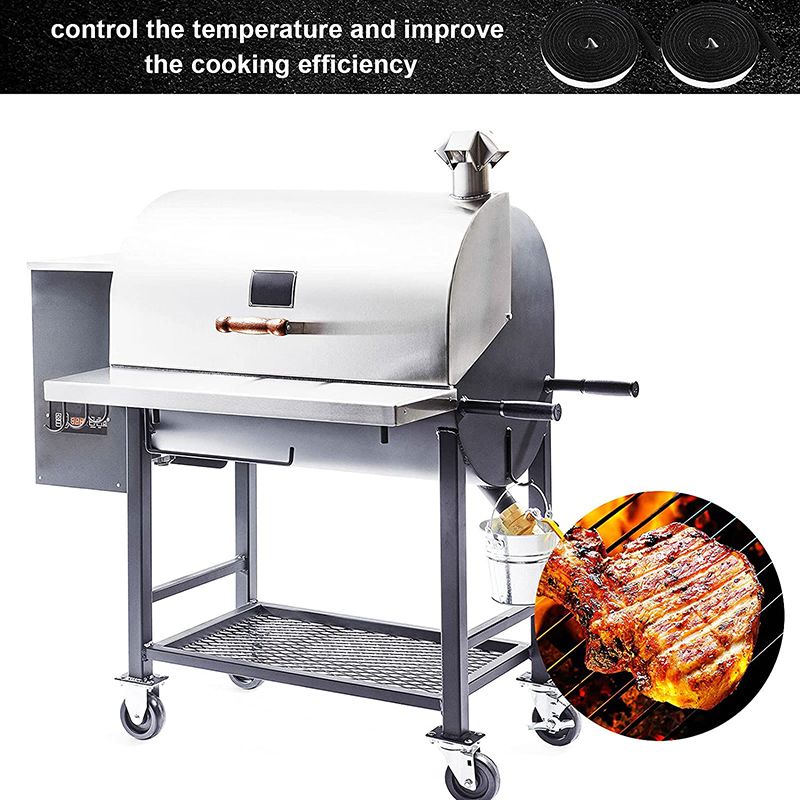 High Temperature Resistant Barbecue Grill Smoker Gasket Barbecue Door Cover Self-adhesive Flame Retardant Sealing Tape For Grill