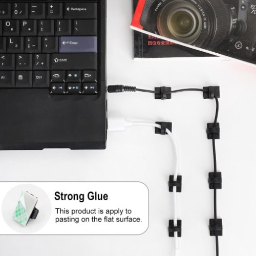Adhesive Cable Wire Organizer Clips - 10pcs