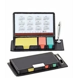 Leather Bound Memopad And Pen Holder