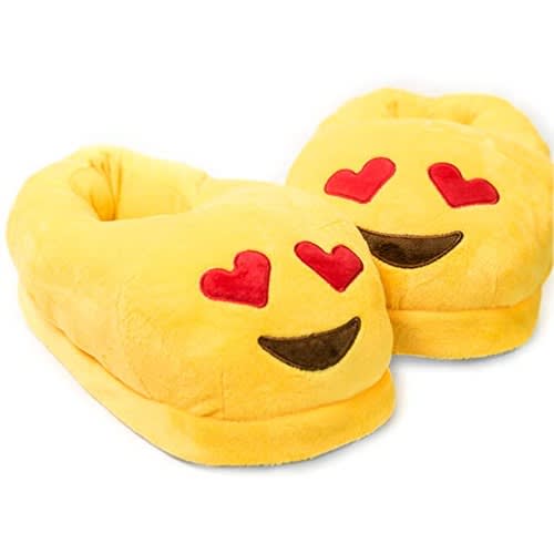 Love Eyes Plush Emoji Slippers