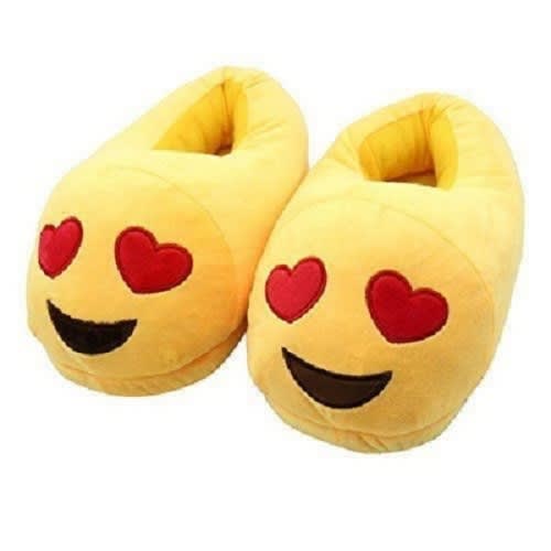 Love Eyes Plush Emoji Slippers