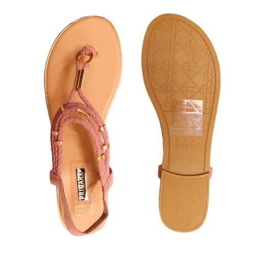 Plait Strap Ring Sandals - Light Pink