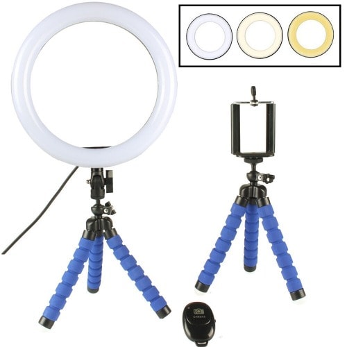 Flexible Bubble Octopus Stand With 6'' Ring Light