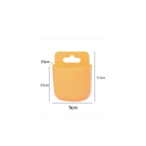 Wall Hanging Remote/mobile Phone Storage Box No Hole Switch - Yellow