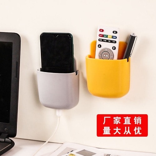 Wall Hanging Remote/mobile Phone Storage Box No Hole Switch - 2pcs