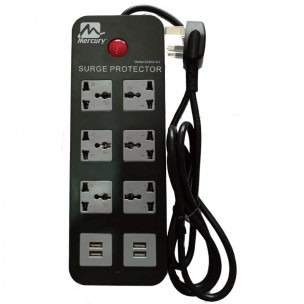 6240u-4u - Surge & Thunder Secure Power Extension Box With 6 Outlets & 4 Usb Ports
