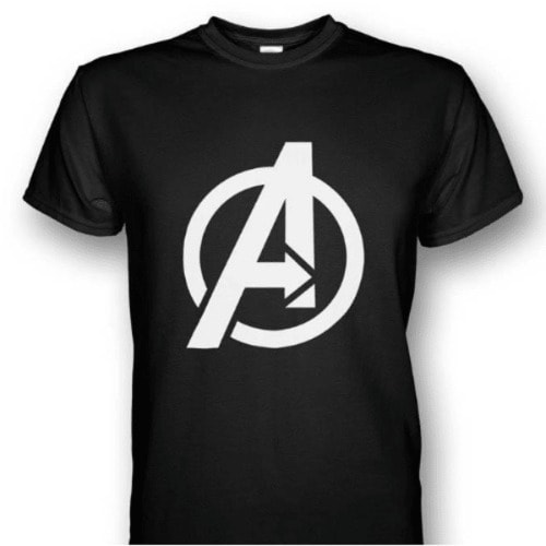 Avengers Logo Print Shirt- Black