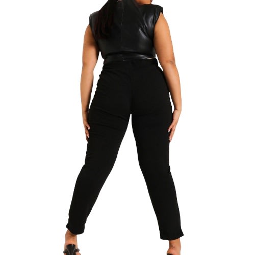 Women V-band Skinny Trouser- Black