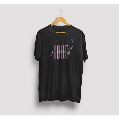 Fireboy Unisex 100% Cotton T-shirt With Love Yourself Design - Black