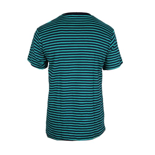 Stripped Tee Shirt -  Navy Blue & Green