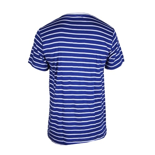 Stripped Tee Shirt - Royal Blue And White