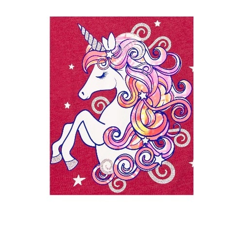 Girls Unicorn Horse Glitters Graphic Top