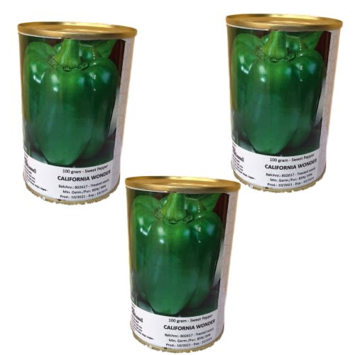 Pop Vriend - California Wonder Sweet Bell Pepper Seeds - 100g - 3 Tins