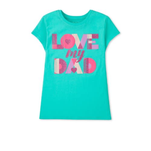 Girls Metallic Rainbow Love Glitters Graphic Top