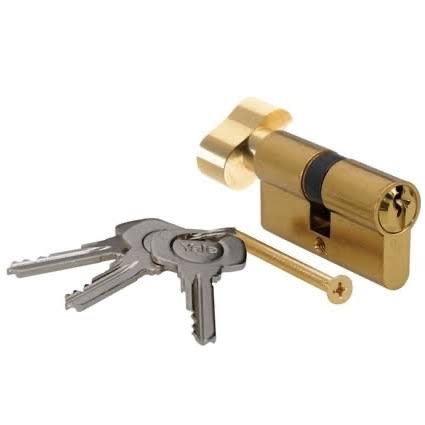 Brass-plated Single Euro Thumbturn - 70mm