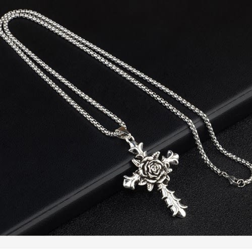 Religion Rose Stainless Steel Angel Pendant Chain