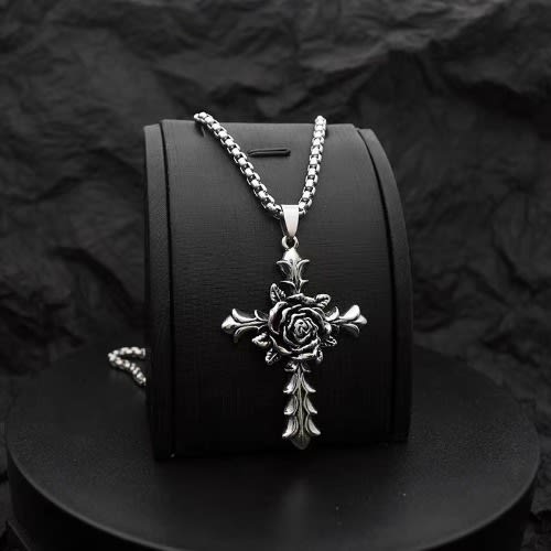 Religion Rose Stainless Steel Angel Pendant Chain