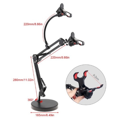 Double Phone Holder With Extension Boom