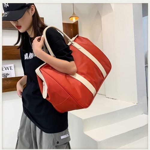 Men Nylon Travel Bag Fitness Sports Gym Bag - Red