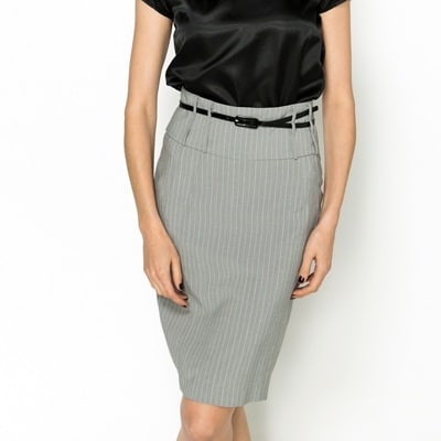 Pinstripe Pencil Skirt