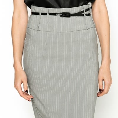 Pinstripe Pencil Skirt