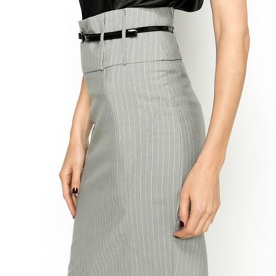 Pinstripe Pencil Skirt