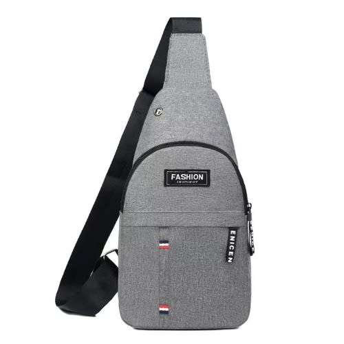 Unisex Messenger Crossbody Chest Bag- Grey