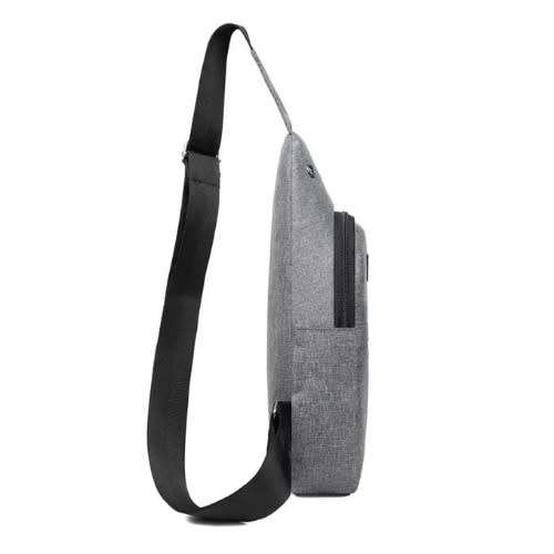 Unisex Messenger Crossbody Chest Bag- Grey