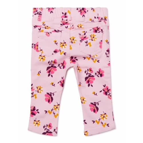 Baby Girl Floral Print Jeggings - Pink