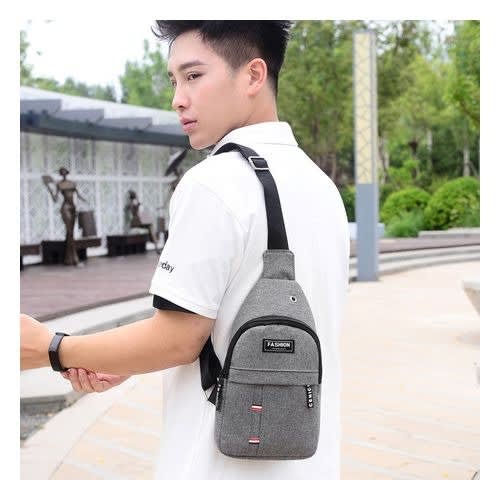 Men Cross Body Messenger Bag- Grey