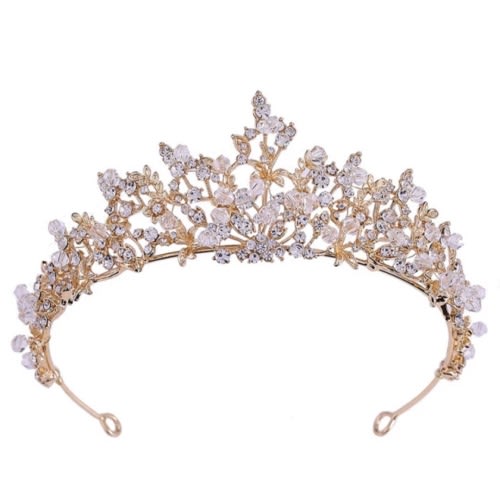 Crystal Bridal Tiara-Gold