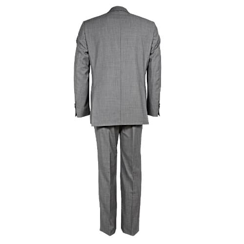 MS-2958 Notch- Lapel Classy Suit With Double Black Button-Grey